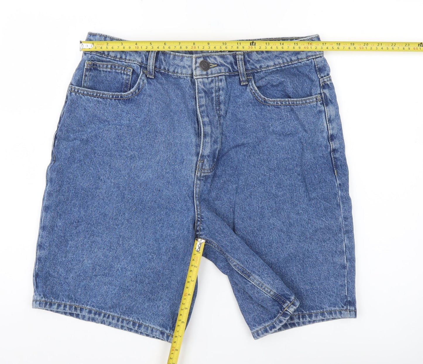 Denim Co Men’s Blue Denim Loose Fit Shorts W34 Casual Summer