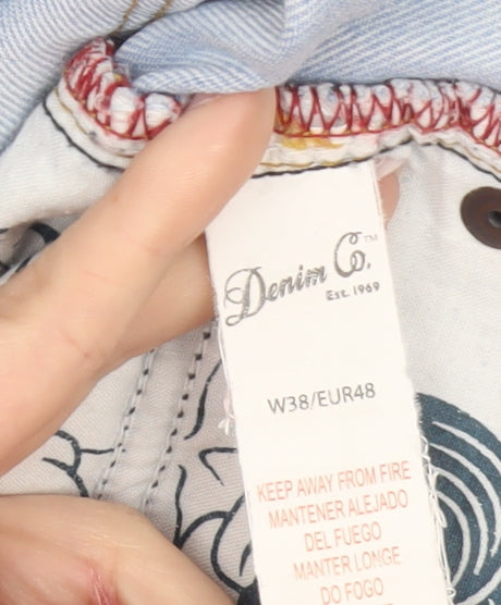 Denim Co. Men’s Blue Denim Chino Shorts W38 Light Wash Casual