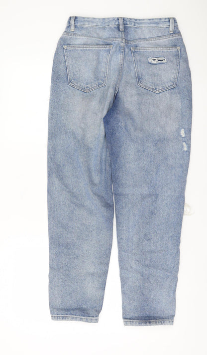 Urban Bliss Womens Blue Distressed Mom Jeans Size 8 High Rise