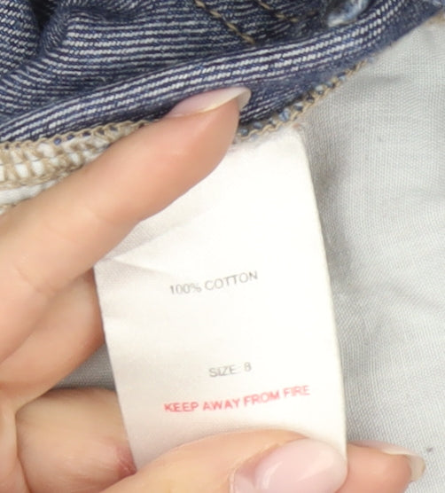 Urban Bliss Womens Blue Distressed Mom Jeans Size 8 High Rise