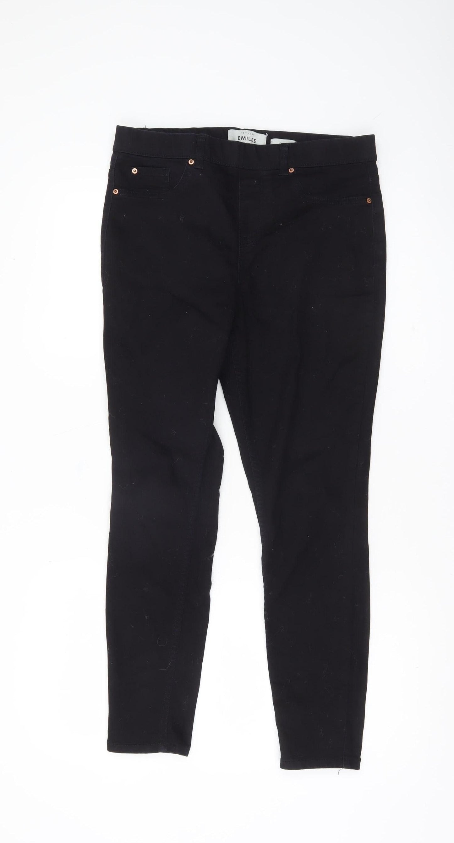 Womens UK Size 12 New Look Slim Fit Jegging Black Trousers