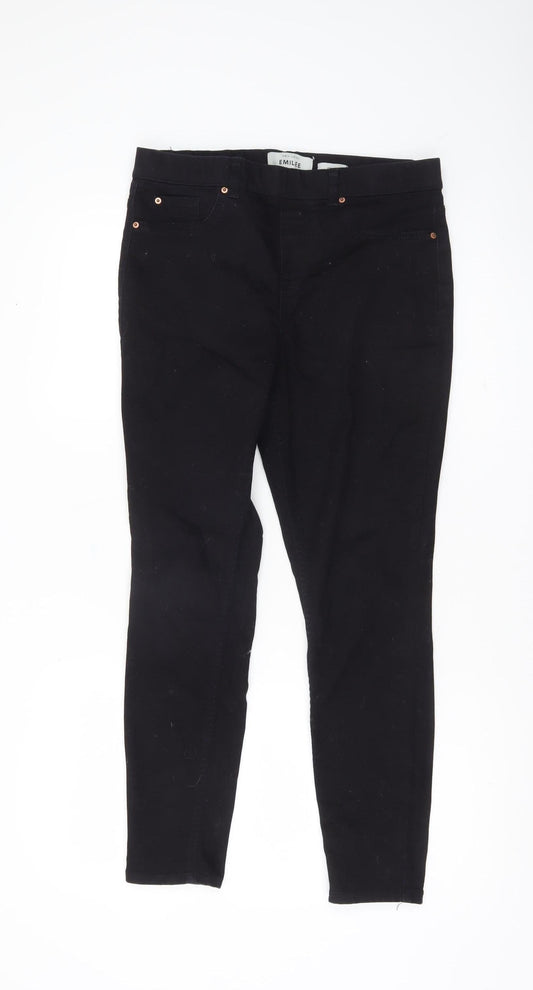 New Look Women Black Jegging Size 12 Skinny Cotton Blend