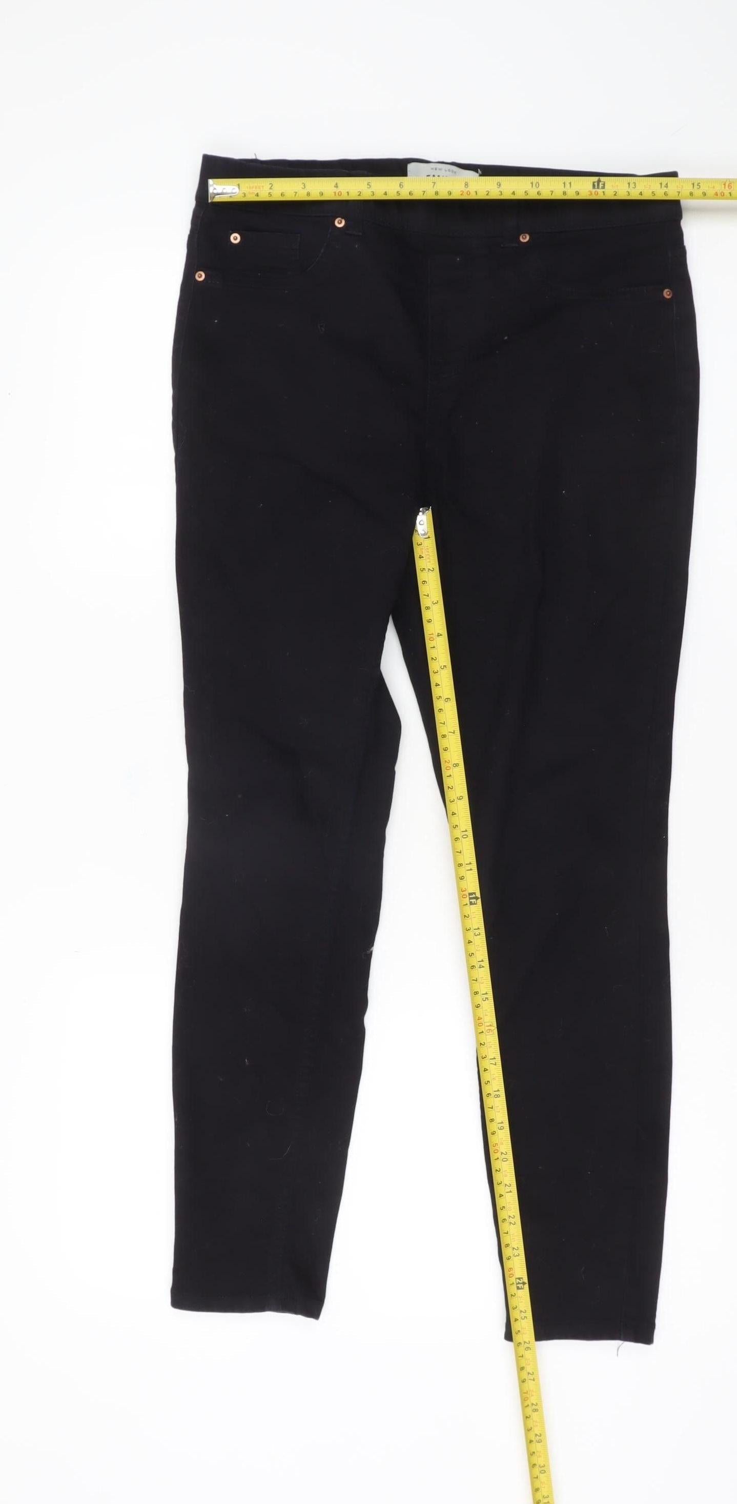 Womens UK Size 12 New Look Slim Fit Jegging Black Trousers