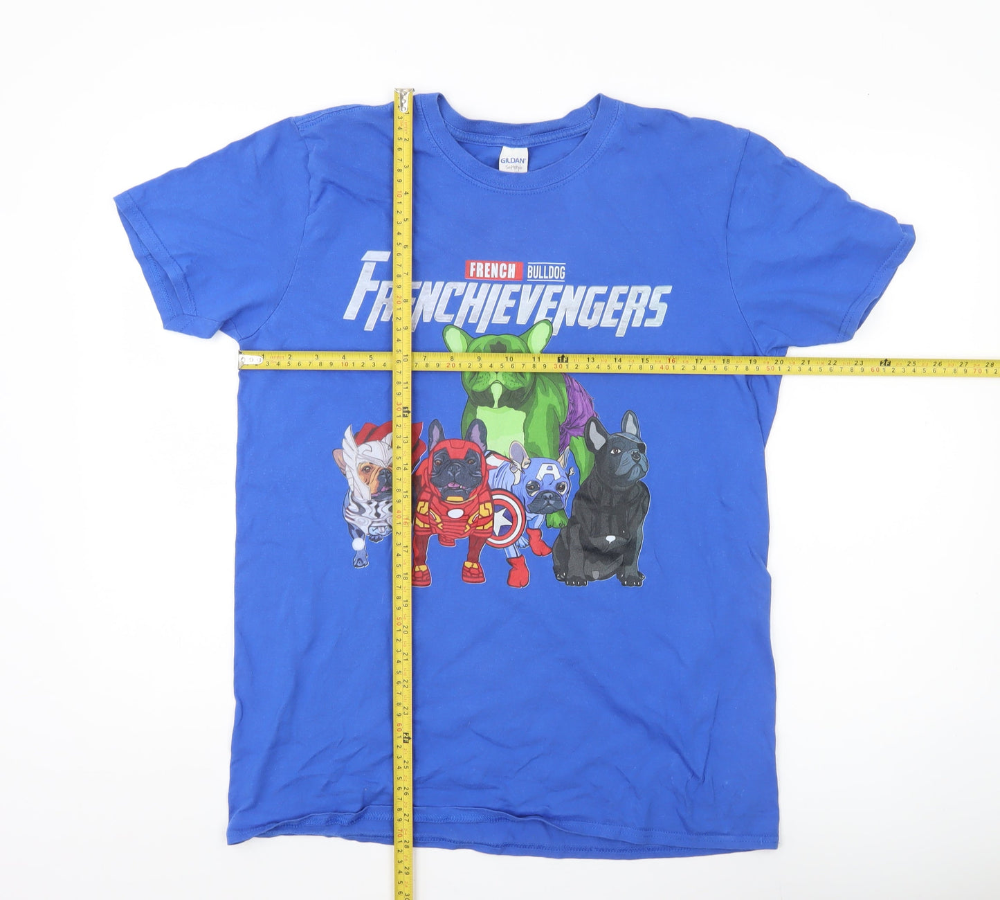 Mens UK Size L Gildan Blue  T-Shirt