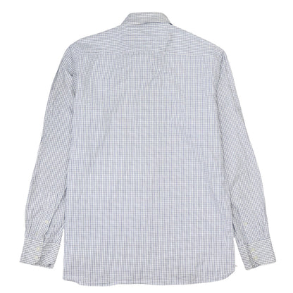 Tommy Hilfiger Men's White Check Long Sleeve Button-Up Shirt L