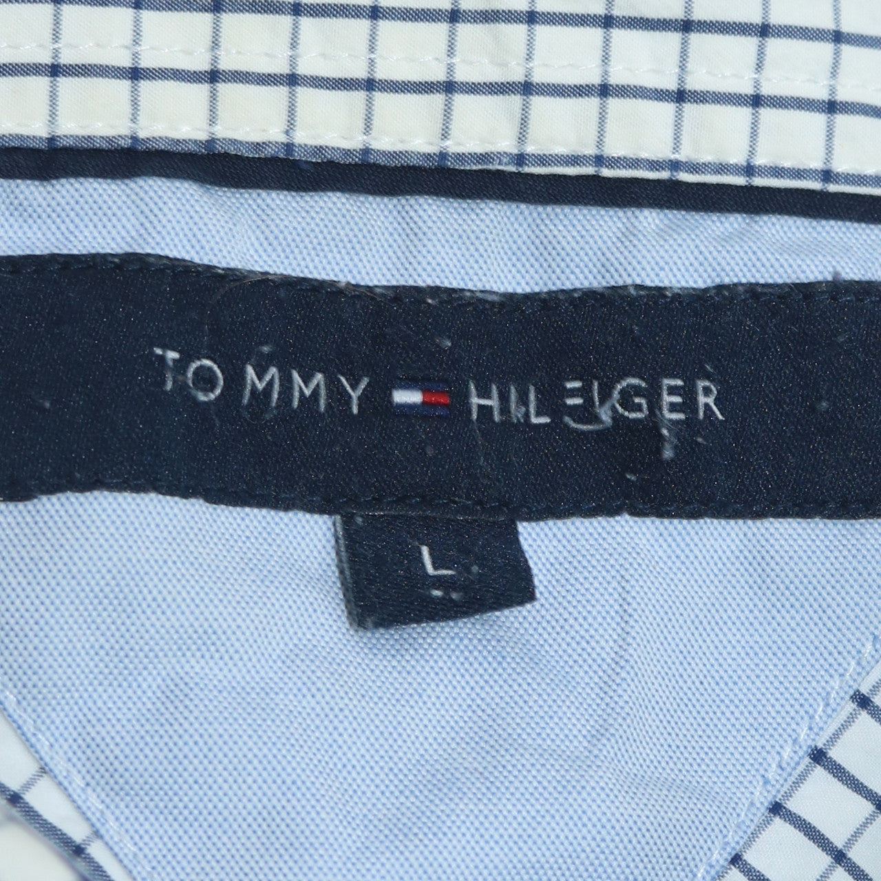 Tommy Hilfiger Men's White Check Long Sleeve Button-Up Shirt L
