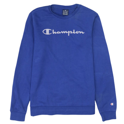 Champion Boys Blue Logo Pullover Sweatshirt 15-16Y Crew Neck Casual