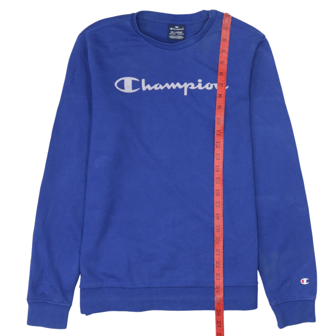 Champion Boys Blue Logo Pullover Sweatshirt 15-16Y Crew Neck Casual
