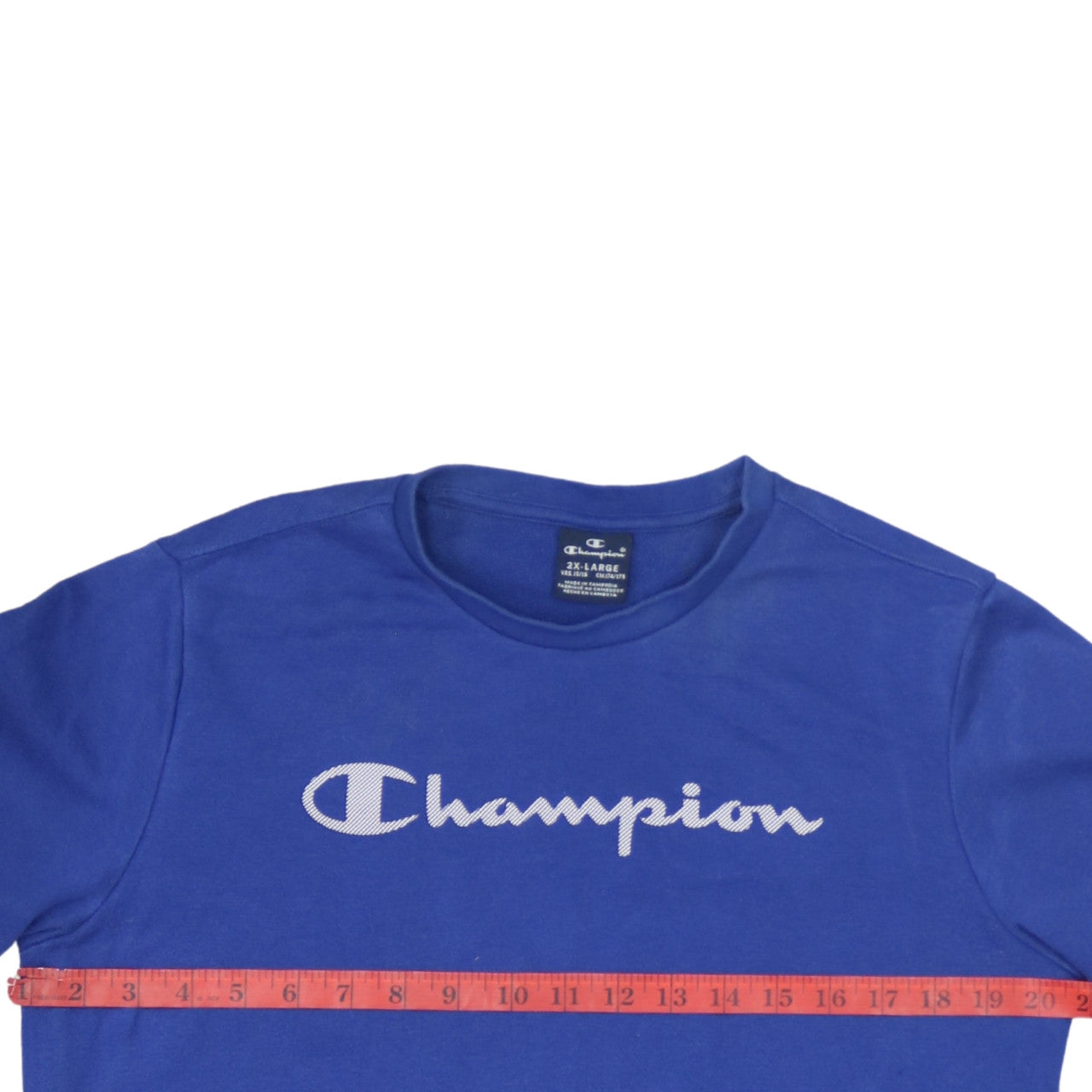Champion Boys Blue Logo Pullover Sweatshirt 15-16Y Crew Neck Casual