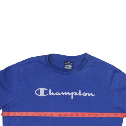 Champion Boys Blue Logo Pullover Sweatshirt 15-16Y Crew Neck Casual