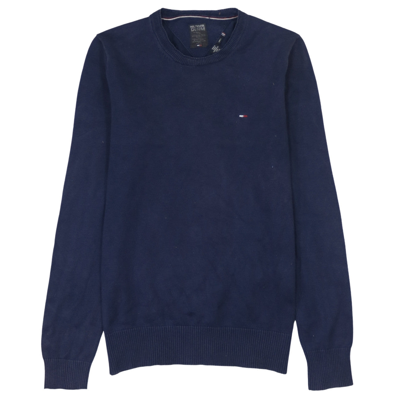 Tommy Hilfiger Men’s Blue L Pullover Cotton Jumper Crew Neck