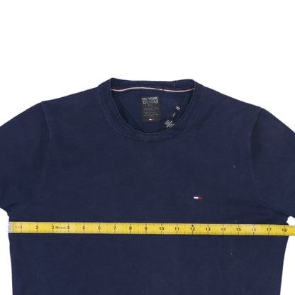 Tommy Hilfiger Men’s Blue L Pullover Cotton Jumper Crew Neck