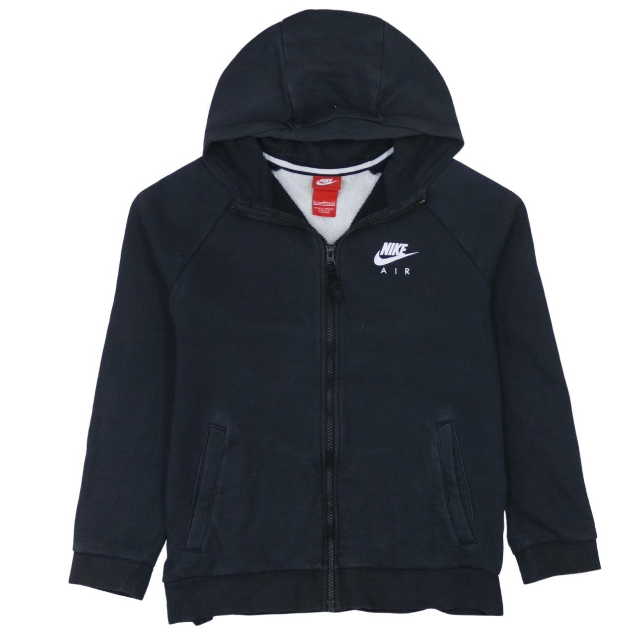 Nike Boys Black Full Zip Hoodie 12-13Y Fleece Lined Sportswear