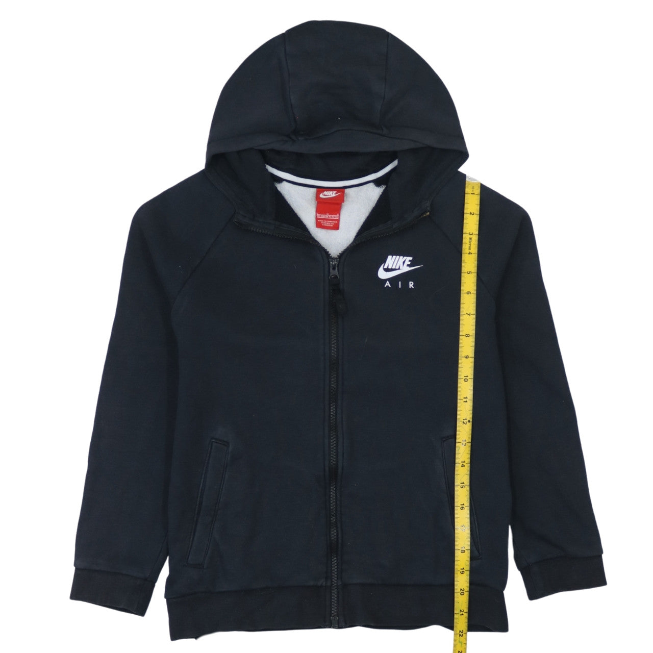 Nike Boys Black Full Zip Hoodie 12-13Y Fleece Lined Sportswear