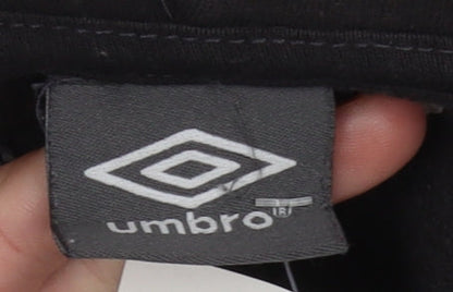 Umbro Boys Black Full Zip Hoodie 14-15 Years Logo Sports Casual