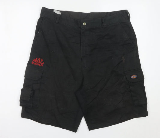 Dickies Men’s Black Cargo Shorts L 36in Workwear Cotton Blend