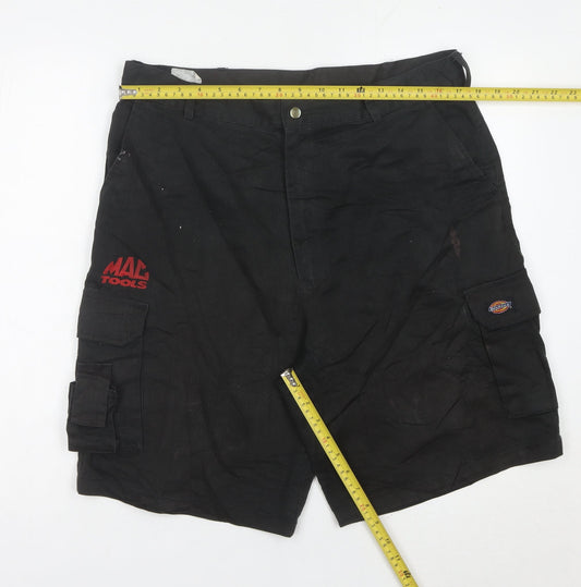 Dickies Men’s Black Cargo Shorts L 36in Workwear Cotton Blend