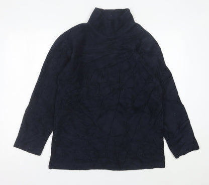 GAP Women’s Navy Fleece Sweatshirt Size 16 Roll Neck Long Sleeve