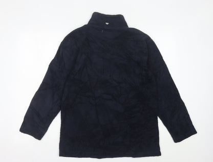 GAP Women’s Navy Fleece Sweatshirt Size 16 Roll Neck Long Sleeve