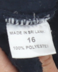 GAP Women’s Navy Fleece Sweatshirt Size 16 Roll Neck Long Sleeve