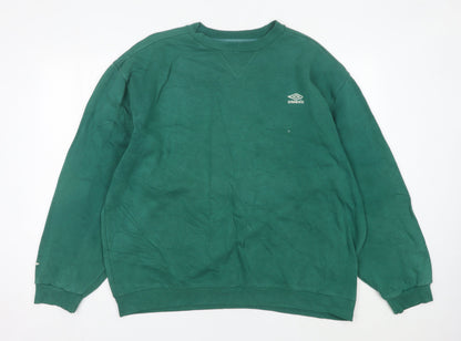 Umbro Mens Green XL Pullover Sweatshirt Crew Neck Sportswear