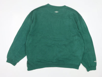 Umbro Mens Green XL Pullover Sweatshirt Crew Neck Sportswear