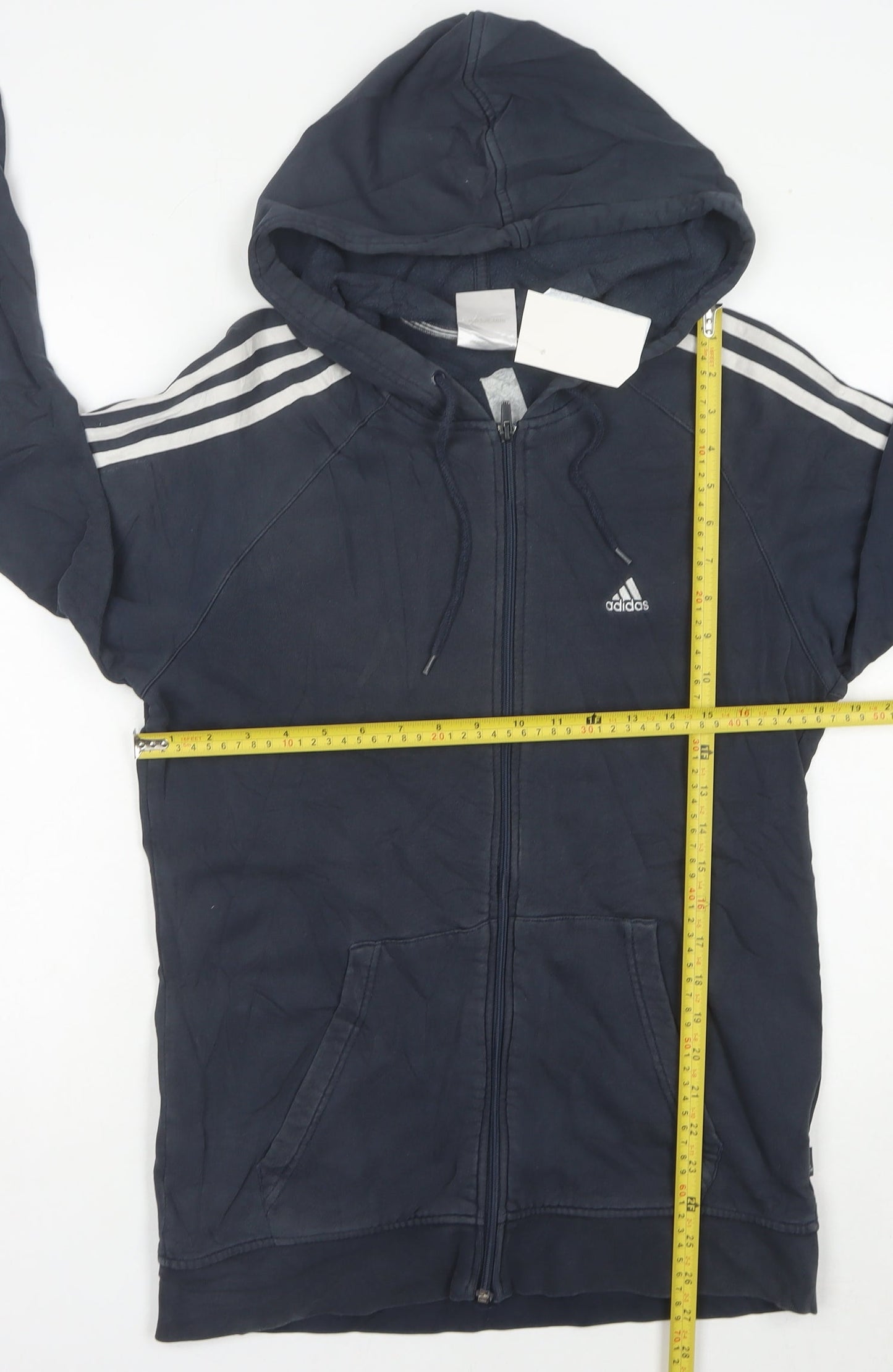 Mens UK Size S adidas Blue Full Zip Hoodie