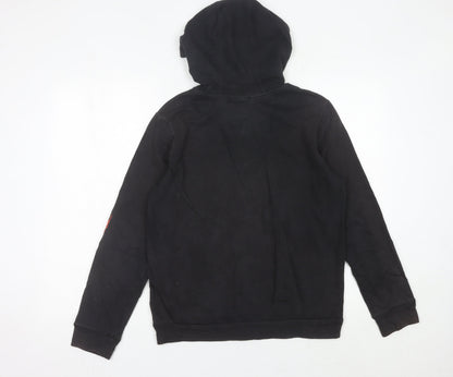Adidas Boys Black Full Zip Hoodie 13-14 Years Sports Logo Hoodie