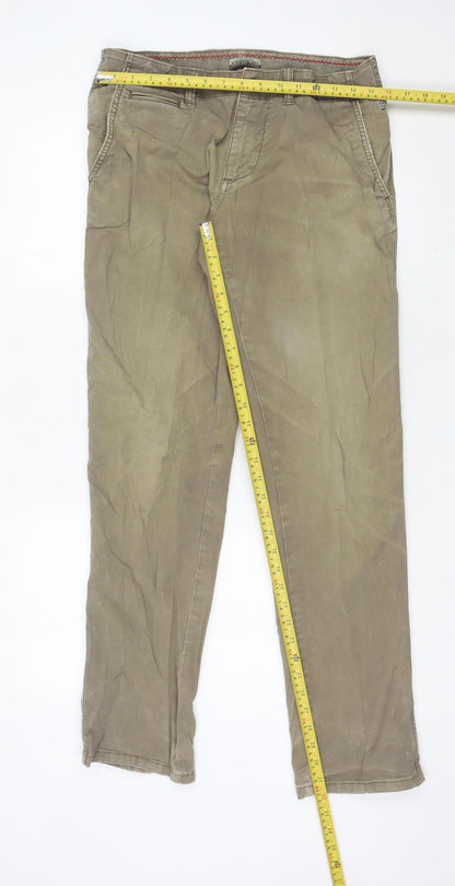 Napapijri Mens Beige Chino Trousers 30W 30L Cotton Casual