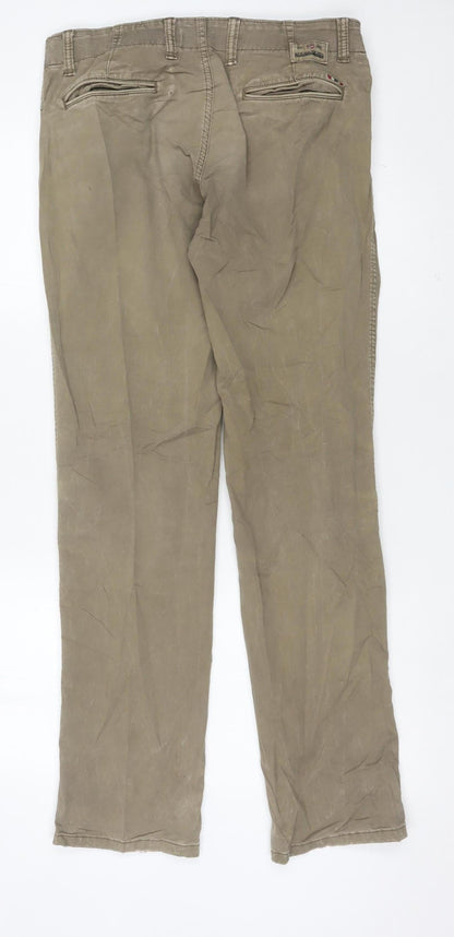 Napapijri Mens Beige Chino Trousers 30W 30L Cotton Casual