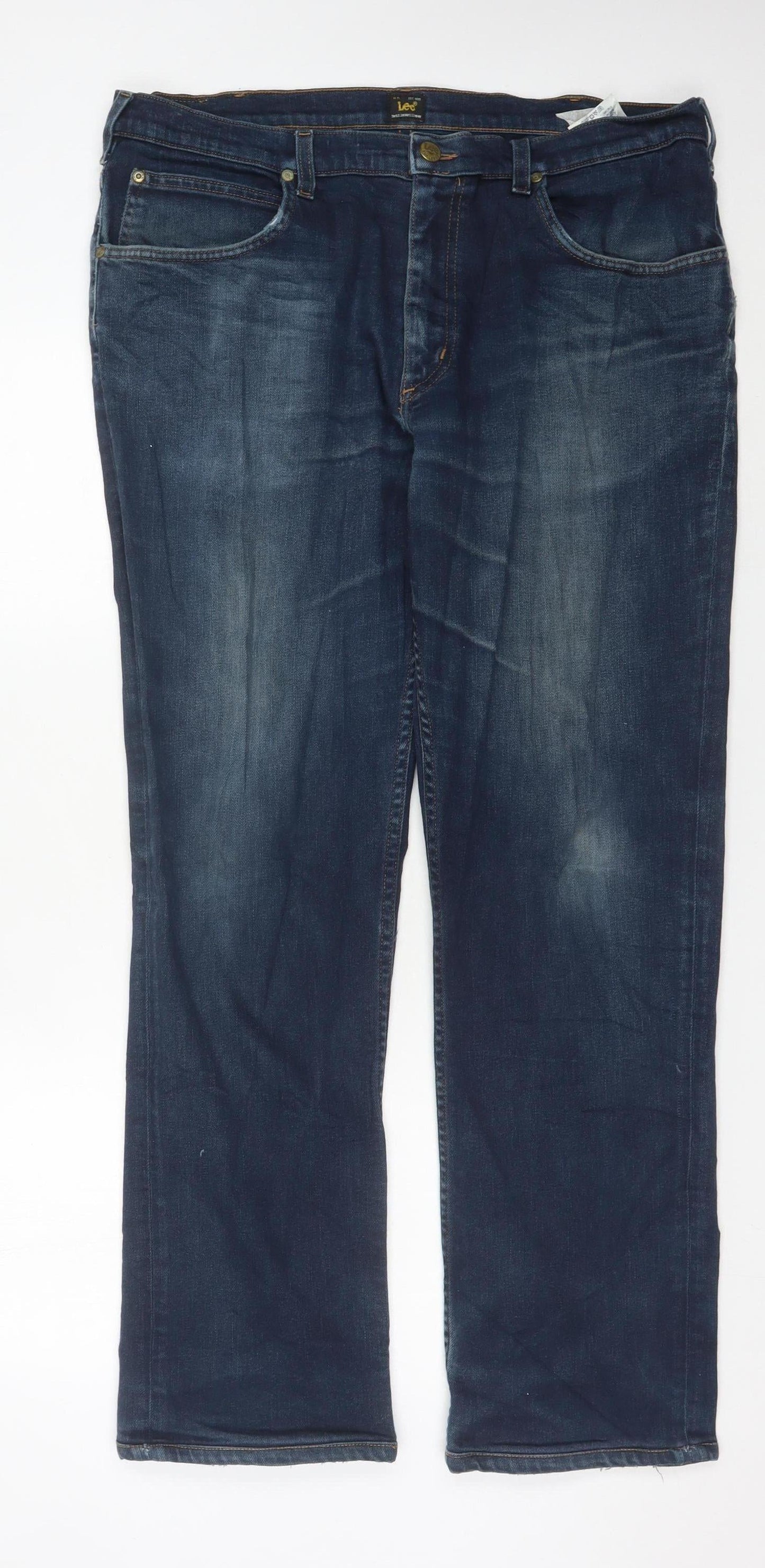 Lee Men’s Blue Brooklyn Straight Jeans W38 L32 Denim Regular Fit