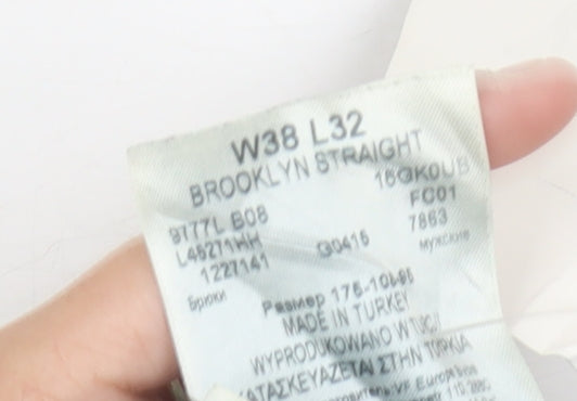 Lee Men’s Blue Brooklyn Straight Jeans W38 L32 Denim Regular Fit