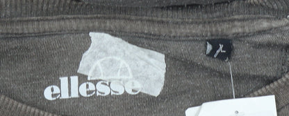Mens UK Size L ellesse Brown Pullover Sweatshirt