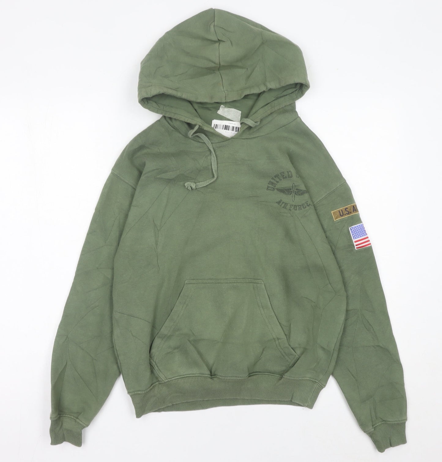 Topshop Women’s Green Hoodie Size 8 Pullover USAF Military Logo