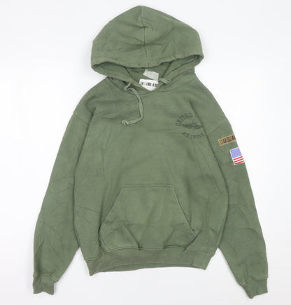 Topshop Women’s Green Hoodie Size 8 Pullover USAF Military Logo