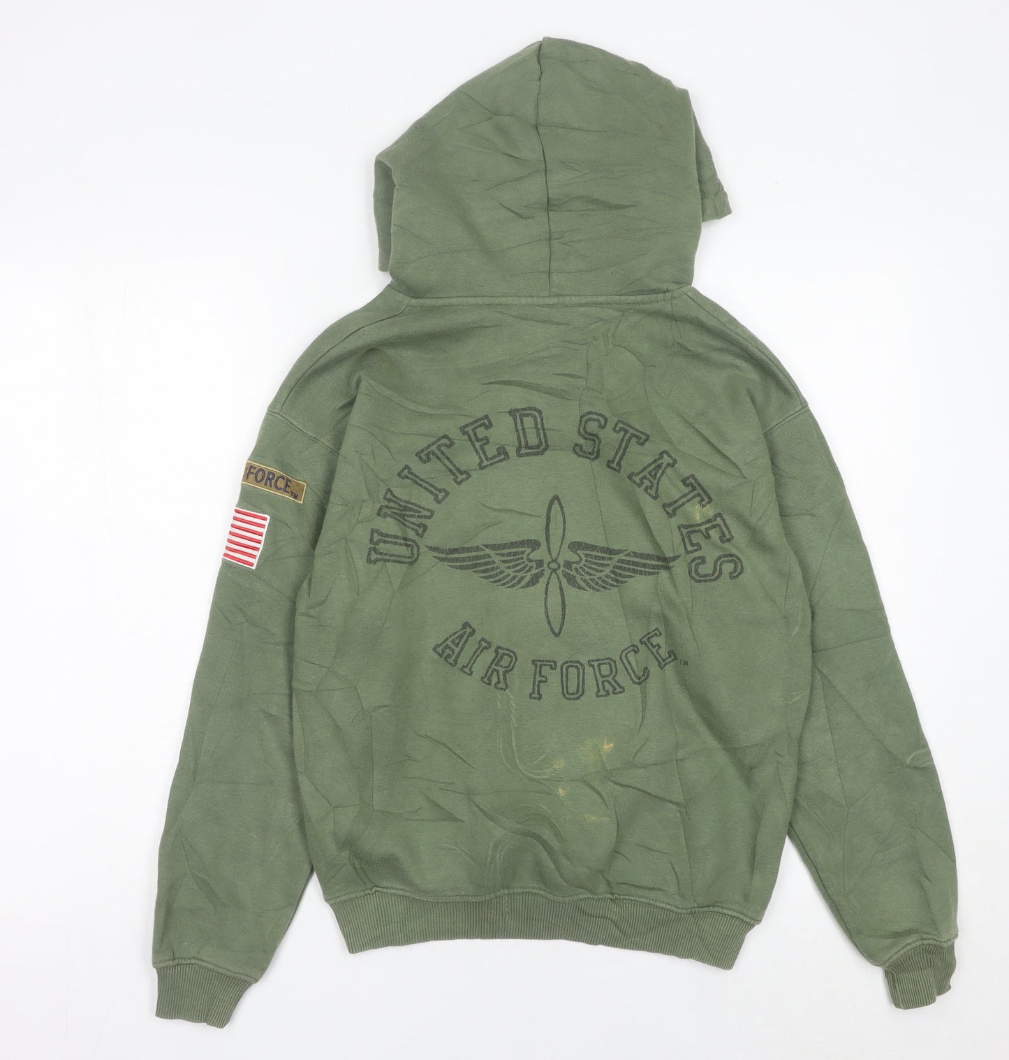 Topshop Women’s Green Hoodie Size 8 Pullover USAF Military Logo
