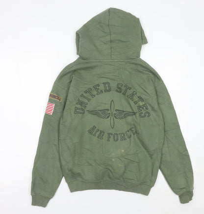 Topshop Women’s Green Hoodie Size 8 Pullover USAF Military Logo
