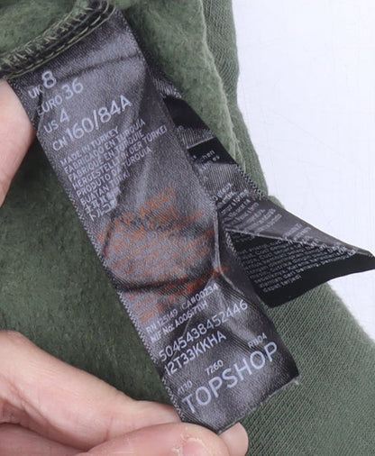 Topshop Women’s Green Hoodie Size 8 Pullover USAF Military Logo