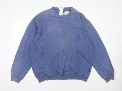 Mens UK Size L adidas Blue Pullover Sweatshirt