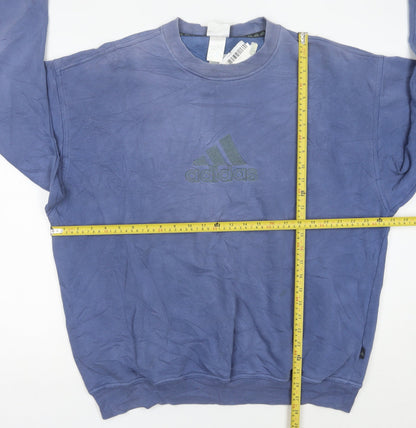 Mens UK Size L adidas Blue Pullover Sweatshirt