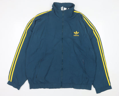 Adidas Men’s Blue L 44"-46" Retro 90s Full Zip Sports Jacket With Logo