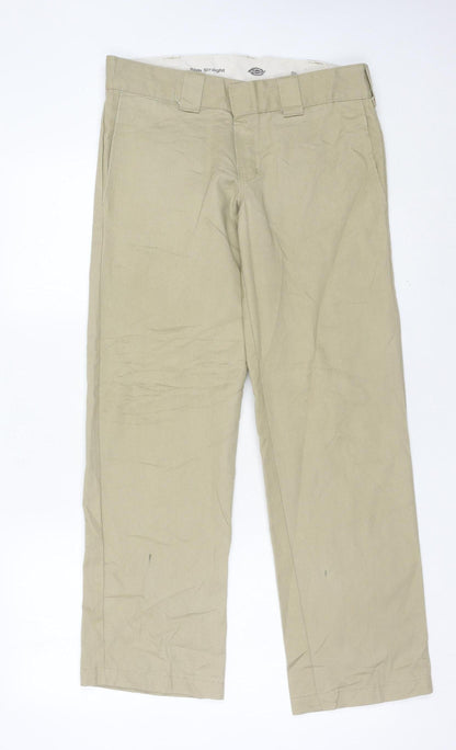Dickies Mens Beige Slim Straight Chino Trousers 30W 30L Workwear