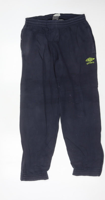 Mens UK Size M Umbro Regular Fit Sweatpants Blue Trousers