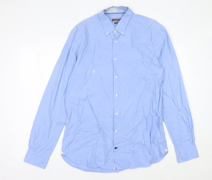 Tommy Hilfiger Men’s Blue Slim Fit Button-Down Shirt Size 16.5