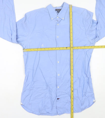 Tommy Hilfiger Men’s Blue Slim Fit Button-Down Shirt Size 16.5