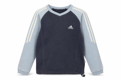 Adidas Boys Blue Pullover Sweatshirt 10 Years V-Neck Logo Sportswear