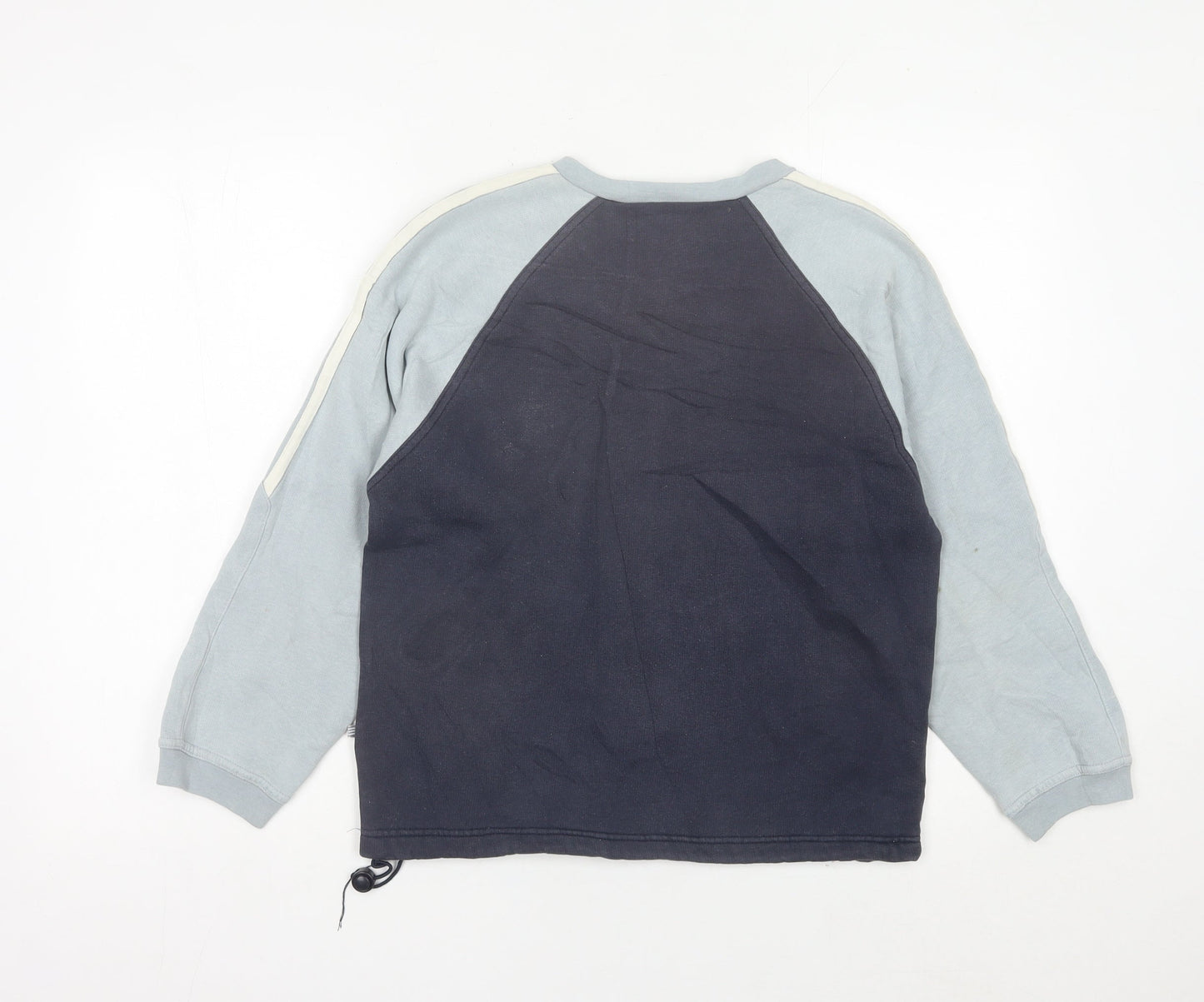 Adidas Boys Blue Pullover Sweatshirt 10 Years V-Neck Logo Sportswear