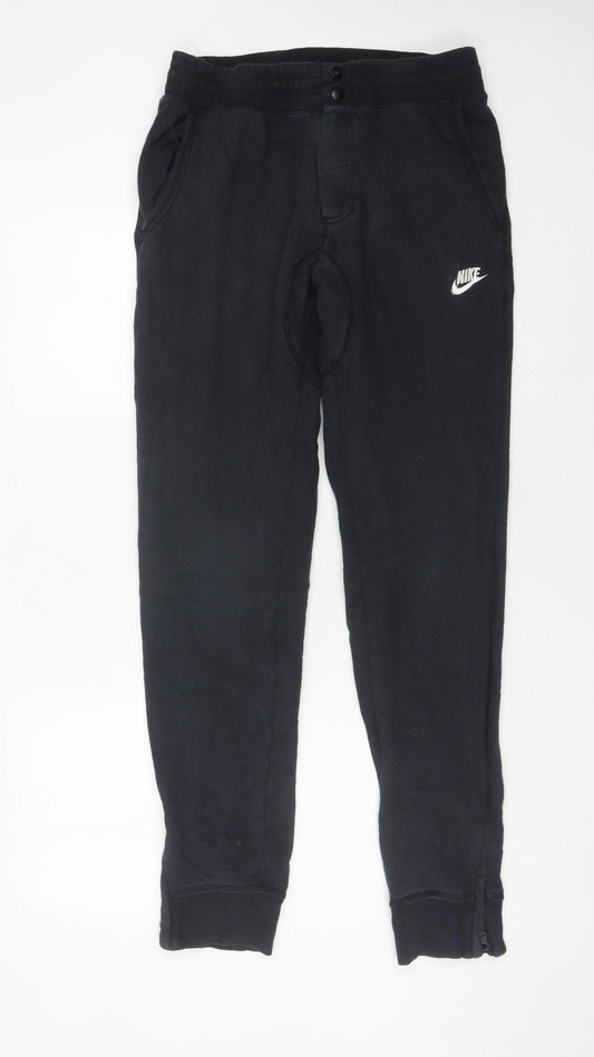 Nike Men’s Black Jogger Sweatpants M Cotton Fleece Tapered