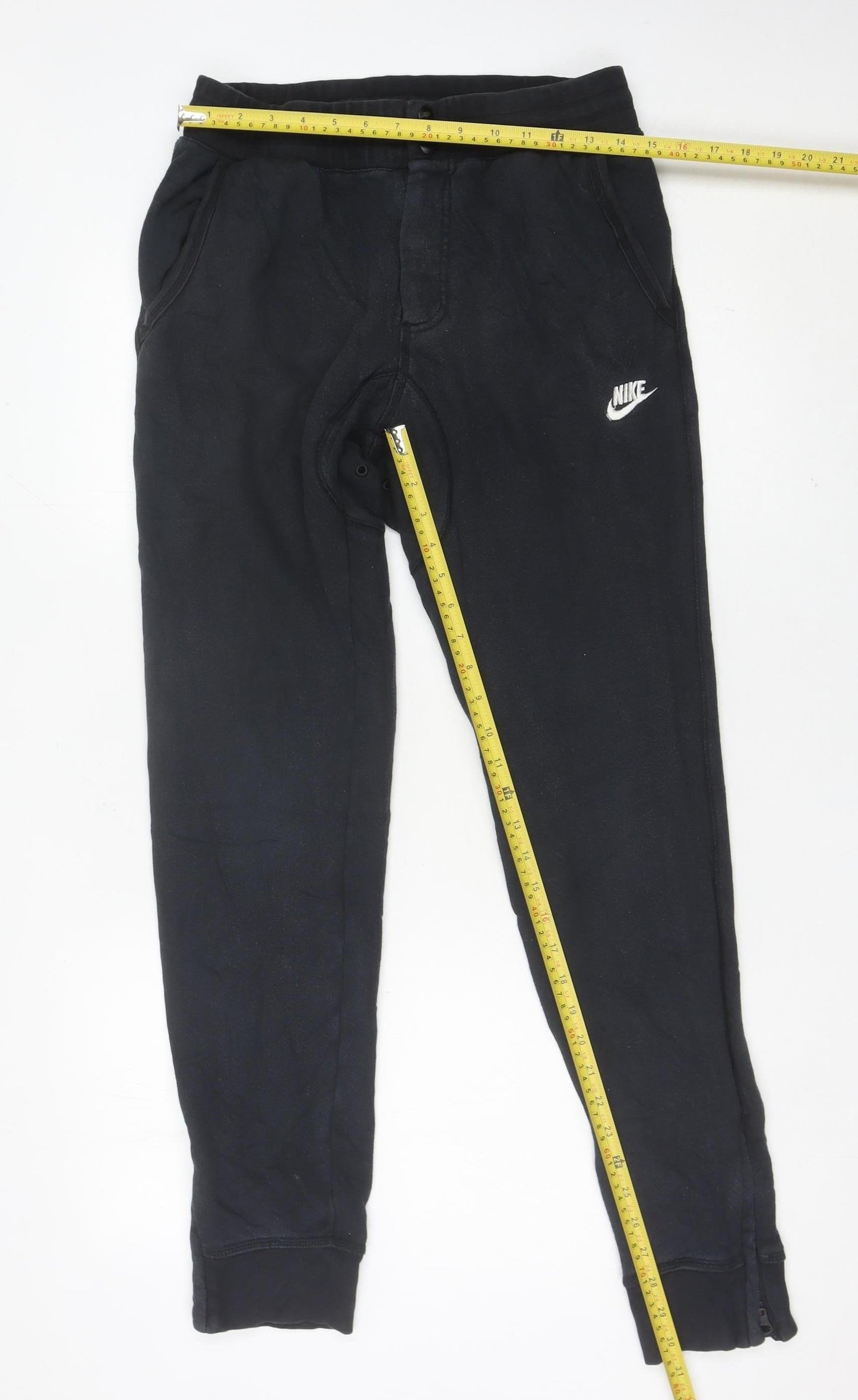Nike Men’s Black Jogger Sweatpants M Cotton Fleece Tapered