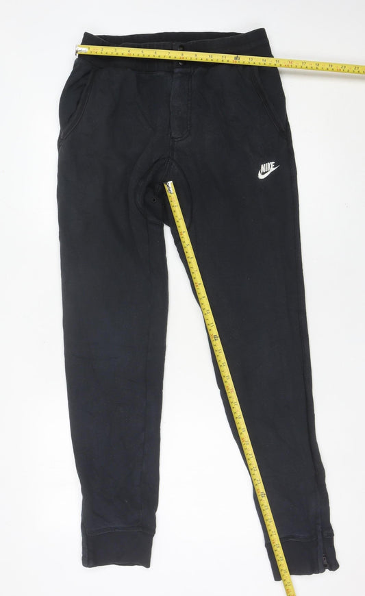Nike Men’s Black Jogger Sweatpants M Cotton Fleece Tapered